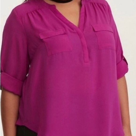 torrid Tops - Torrid fuchsia 3/4 sleeve Harper size 2